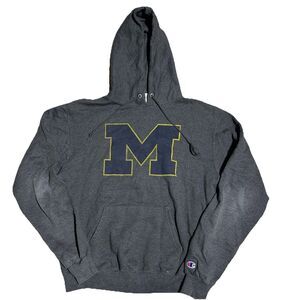 Champion Michigan Wolverines XL Classic M Logo Hoodie Sweatshirt‎ Block